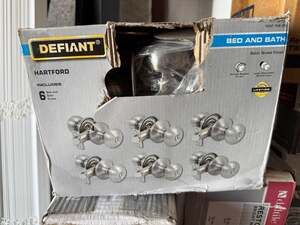 Defiant Hartford Satin Nickel Bed and Bath Door Knobs (6-Pack)